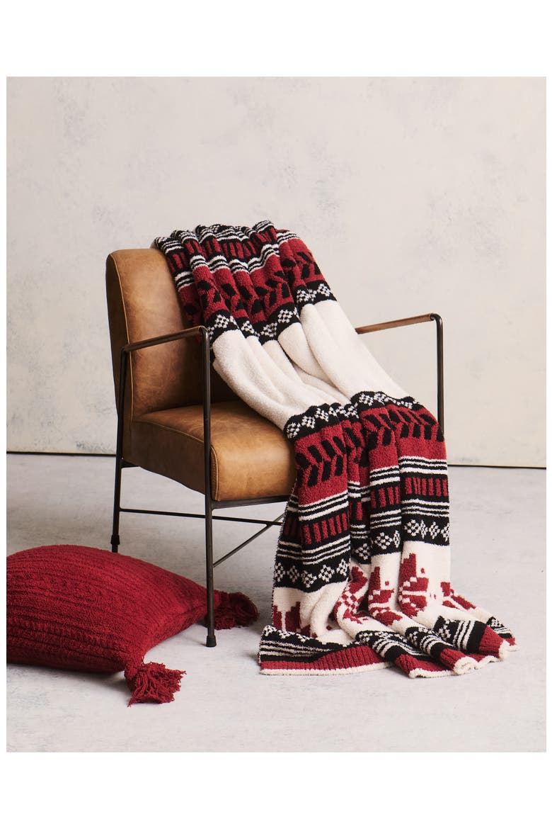 CozyChic® Fair Isle Throw Blanket, Alternate, color, CRIMSON MULTI