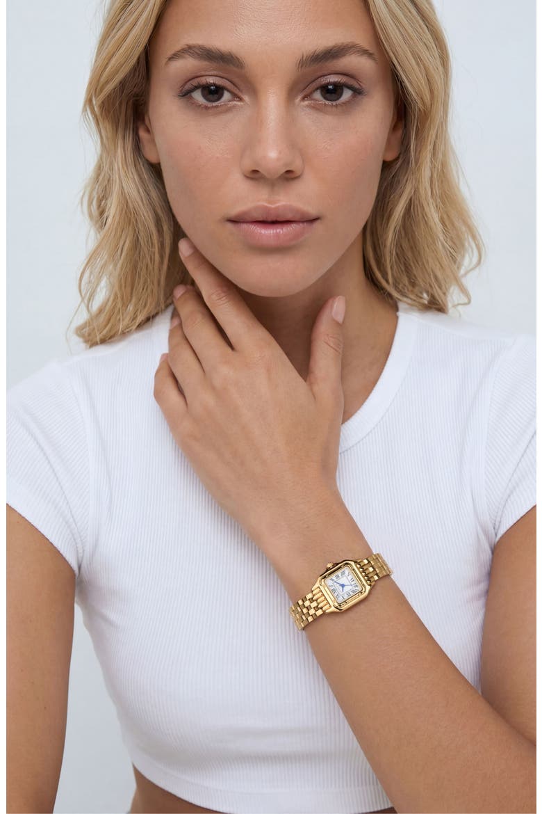 Paris Bracelet Strap Watch, 22mm, Alternate, color, GOLD/ WHITE