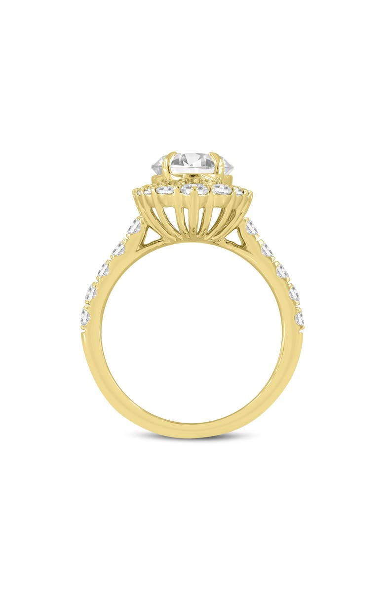 LuvMyJewelry Marcia 14K Yellow Gold Oval Lab Grown Diamond Halo Engagement Ring - 4 Ct, Alternate, color, 14K Yellow Gold