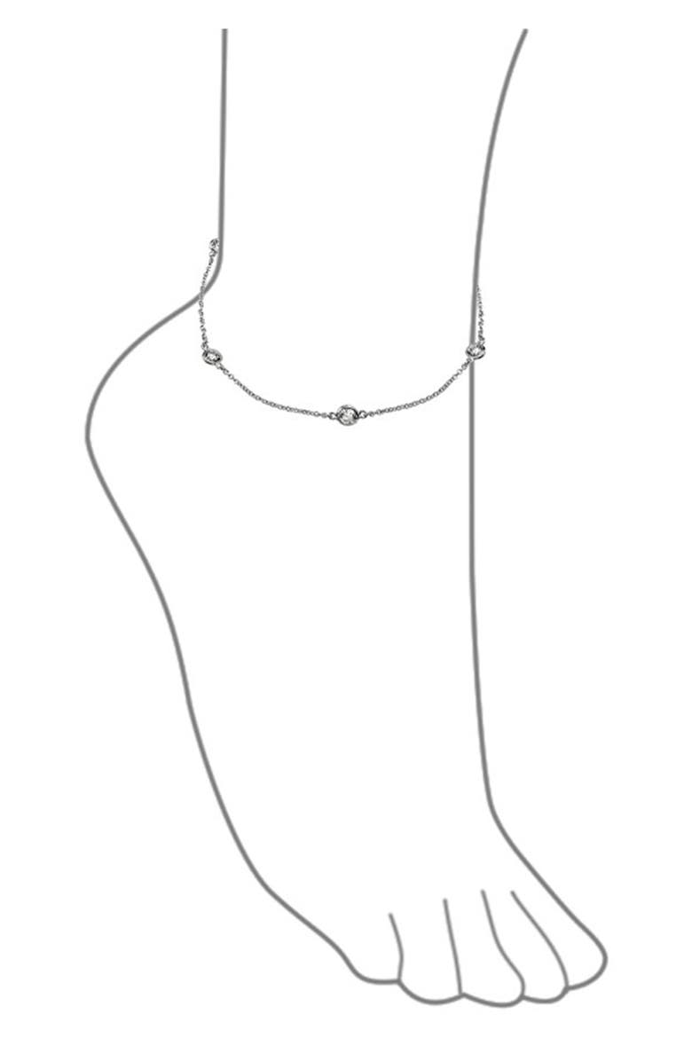 Bridal Cubic Zirconia Station Anklet, Alternate, color, SILVER
