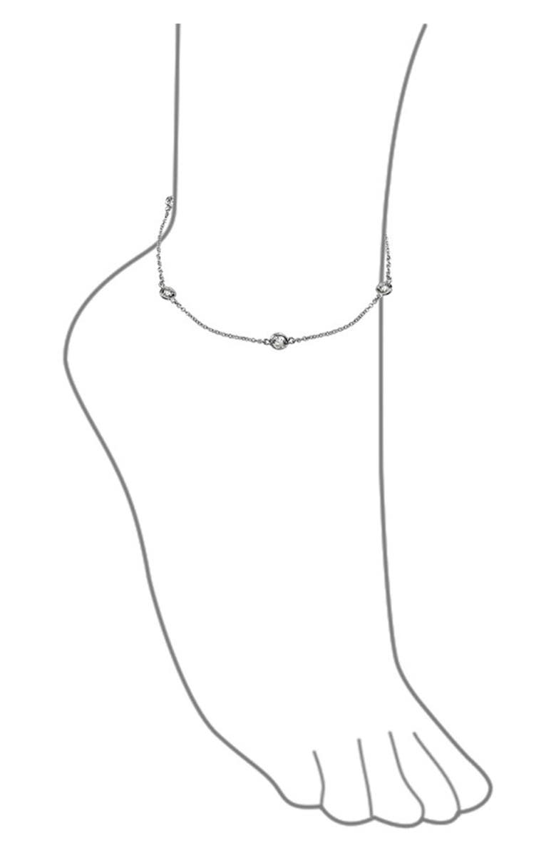 BLING JEWELRY Bridal Cubic Zirconia Station Anklet, Alternate, color, Silver