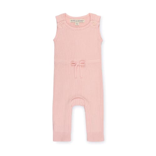 Shop Hope & Henry Baby Cinched Waist Sweater Romper, Infant In Light Pink Rib