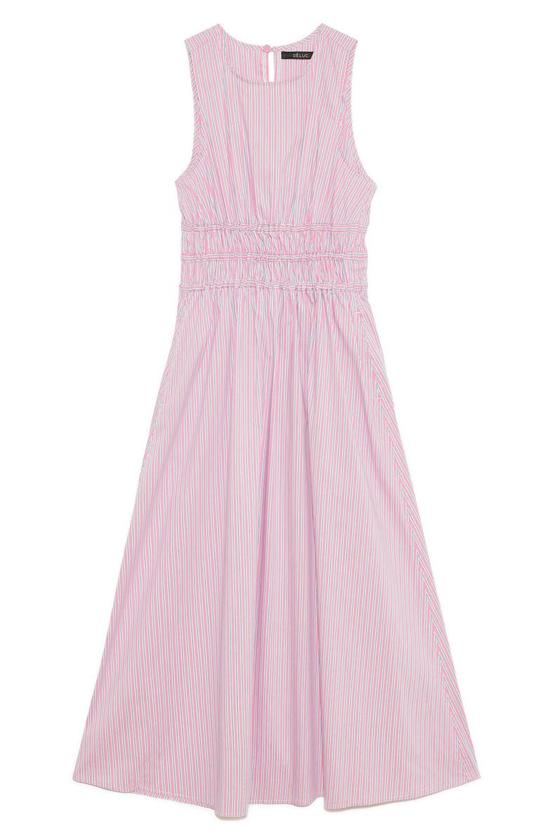 DELUC Capelas Stripe Cotton Maxi Sundress, Alternate, color, Striped Pink