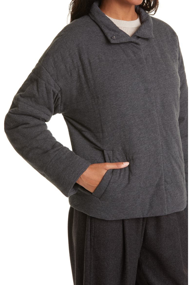 Padded Snap Front Knit Jacket, Alternate, color, GRAPHITE