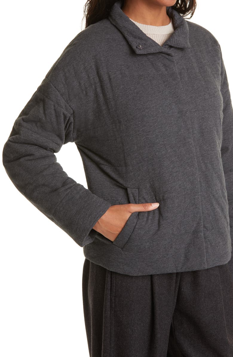 Eileen Fisher Padded Snap Front Knit Jacket, Alternate, color, 