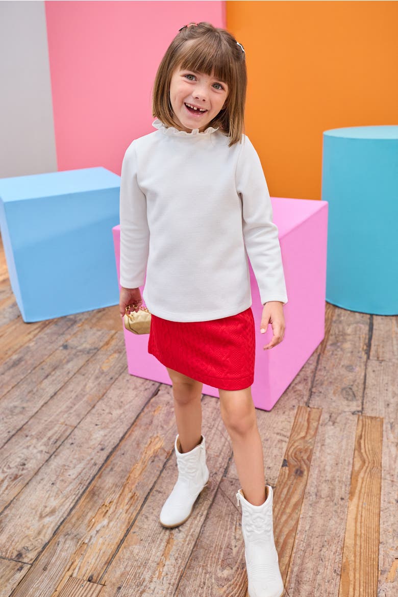 Kids' Quilted Mini Skirt, Alternate, color, Cherry
