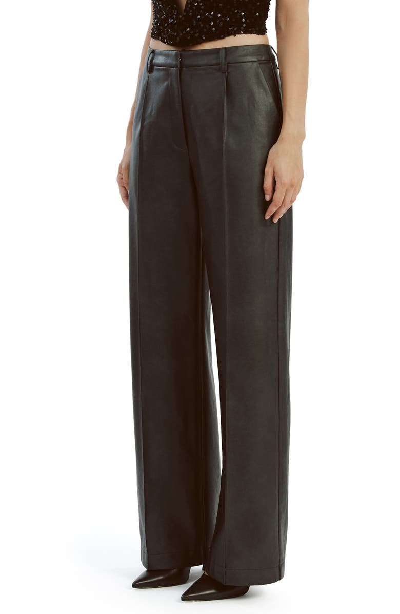 Bardot Sedona Faux Leather Pants, Alternate, color, Black