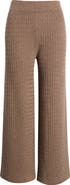 Nordstrom Cable Knit Wool & Cashmere Wide Leg Pants
