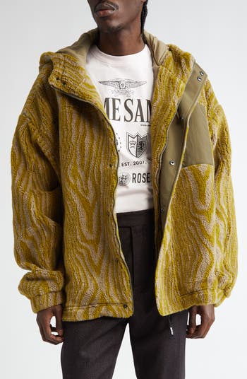 Martine Rose Oversize Wool Blend Fleece Hooded Jacket Martine Rose Oversize Wool Blend Fleece Hooded Jacket