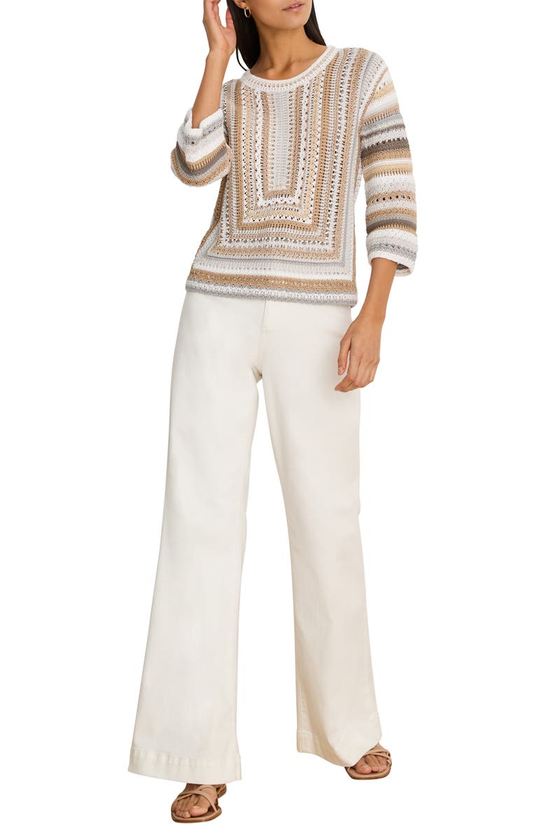 NIC+ZOE Pastiche Mix Stitch Sweater, Alternate, color, Neutral Multi
