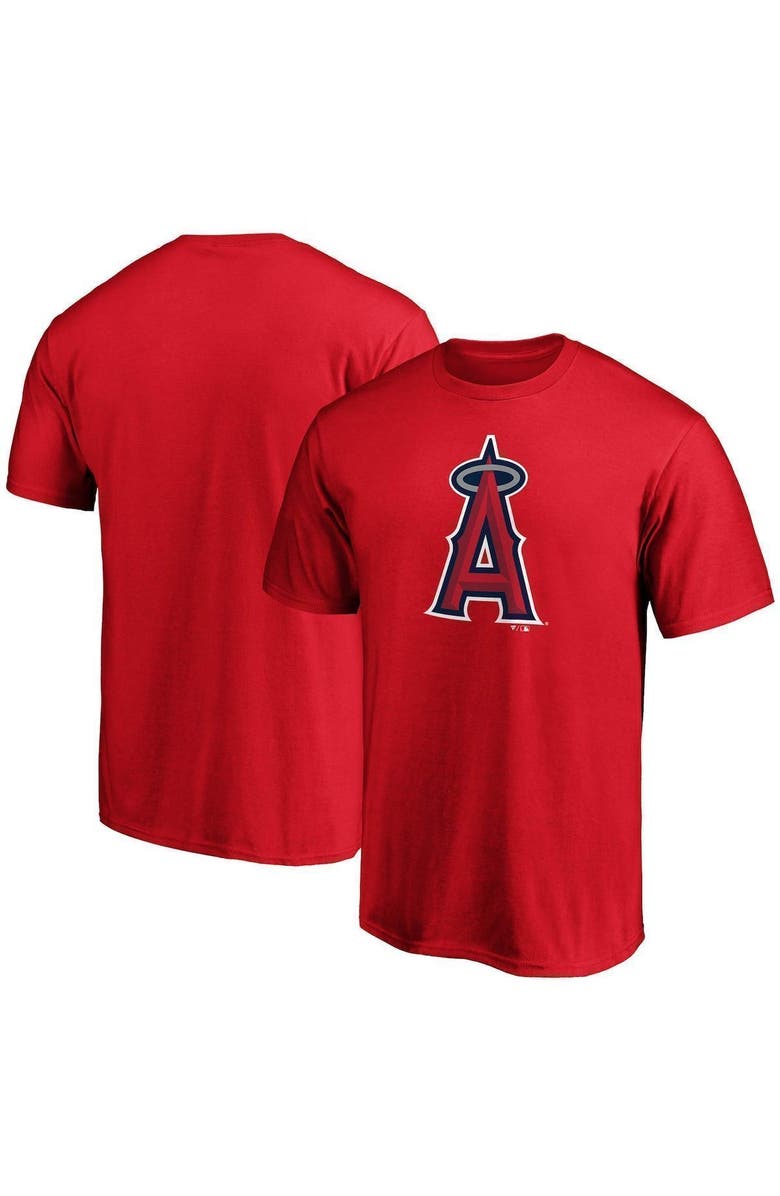 FANATICS Men's Fanatics Branded Red Los Angeles Angels Official Logo T-Shirt, Main, color, Red