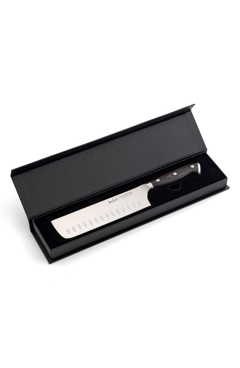 JoyJolt 7" Stainless Steel Nakiri Knife, Alternate, color, Silver/ Black