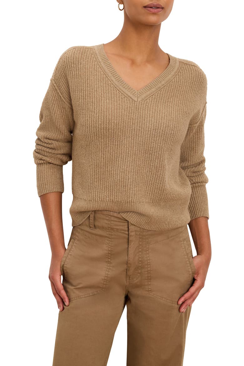Cozy Cottage V-Neck Sweater, Main, color, OAK