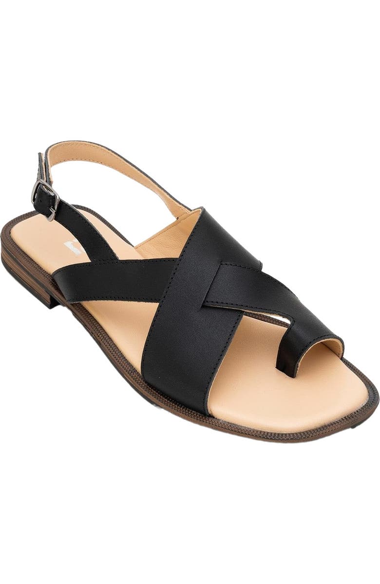 Forever & Always Shoes Louna Leather Thong Sandals, Main, color, Black Leather