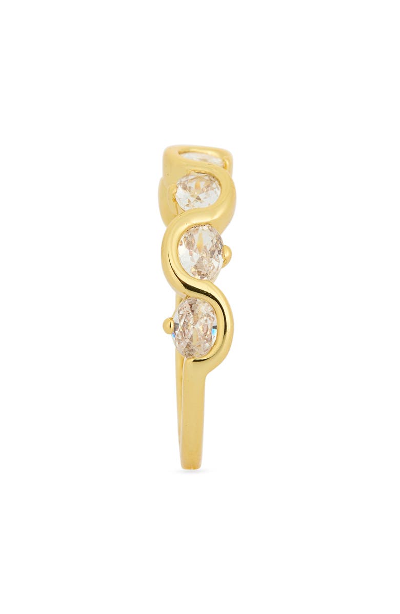 NORDSTROM RACK Cubic Zirconia Band Ring, Alternate, color, Clear- Gold