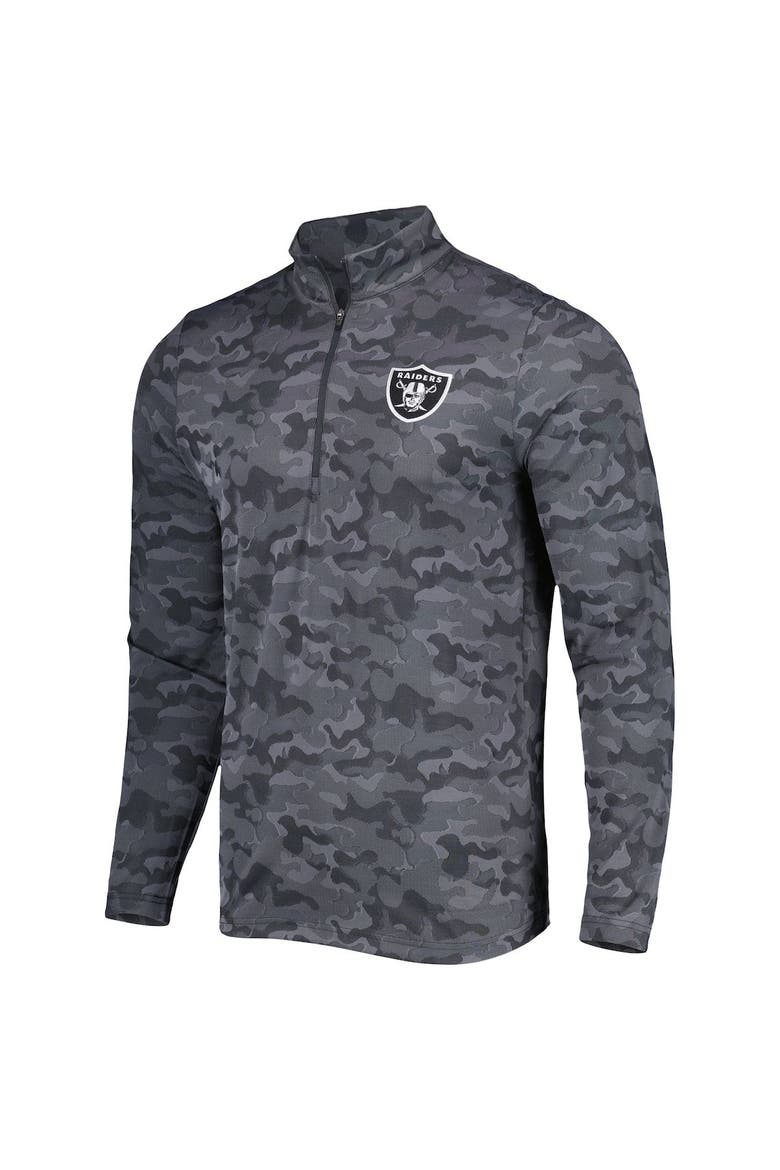 Men's Antigua Black Las Vegas Raiders Brigade Quarter-Zip Sweatshirt, Alternate, color, Black