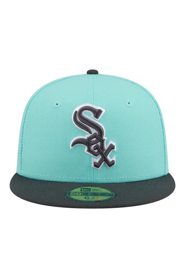 Men's New Era Turquoise/Charcoal Chicago White Sox Two-Tone Color Pack 59FIFTY Fitted Hat, Alternate, color, Turquoise