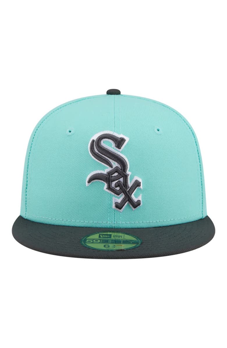 New Era Men's New Era Turquoise/Charcoal Chicago White Sox Two-Tone Color Pack 59FIFTY Fitted Hat, Alternate, color, Turquoise