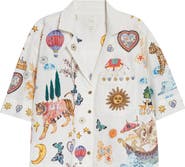 Camilla Beaded Crop Cotton Camp Shirt