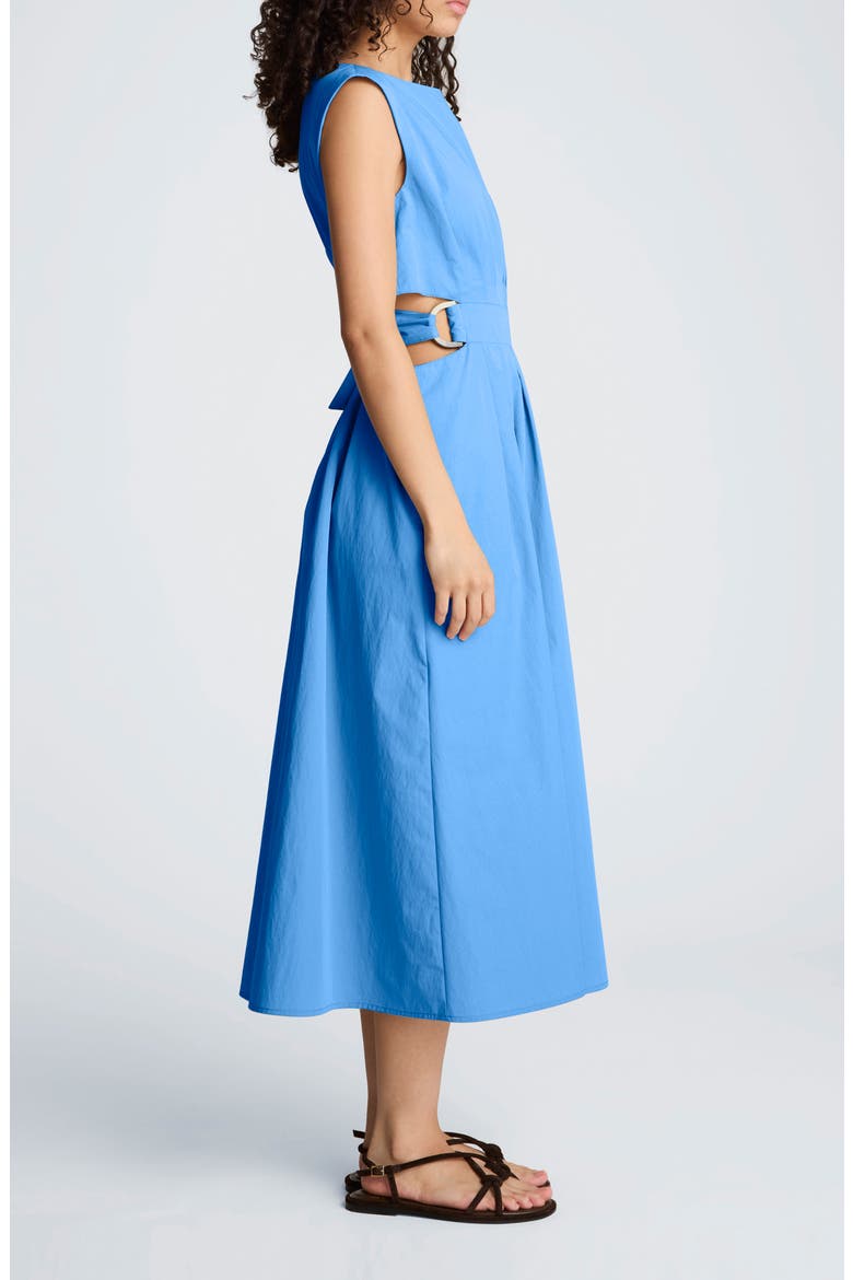 Cutout D-Ring Tie Back Midi Dress, Alternate, color, LAKE BLUE