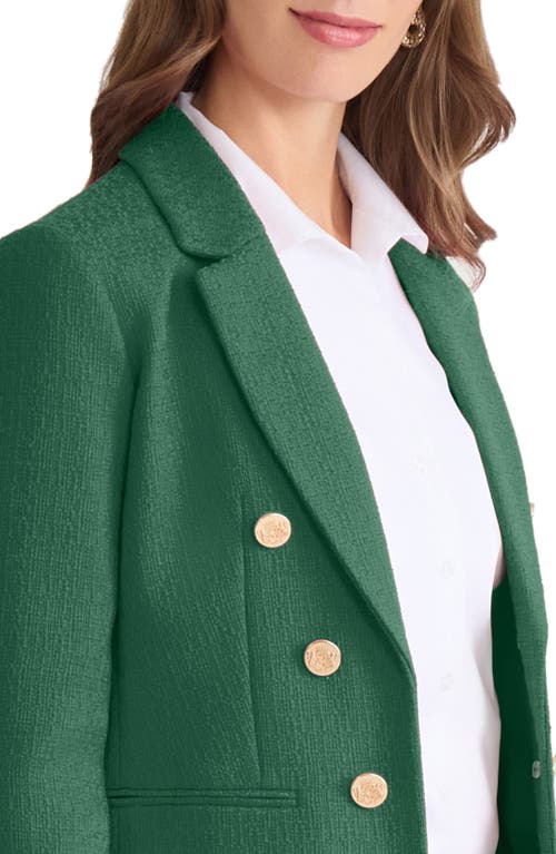 Jones New York Faux Double Breasted Tweed Jacket In Green