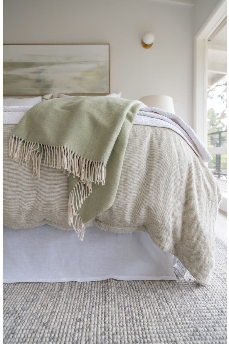 Billie Fringe Cotton Throw Blanket, Alternate, color, SAGE