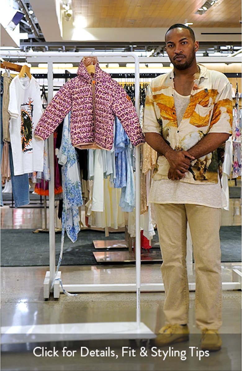 Kids' Leopard Print Hooded Puffer Jacket, sales video thumbnail