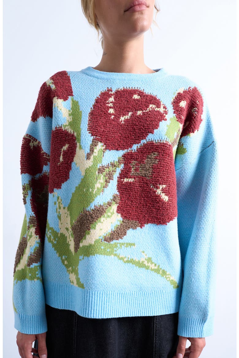 Tulip Textured Sweater, Main, color, MEDIUM BLUE