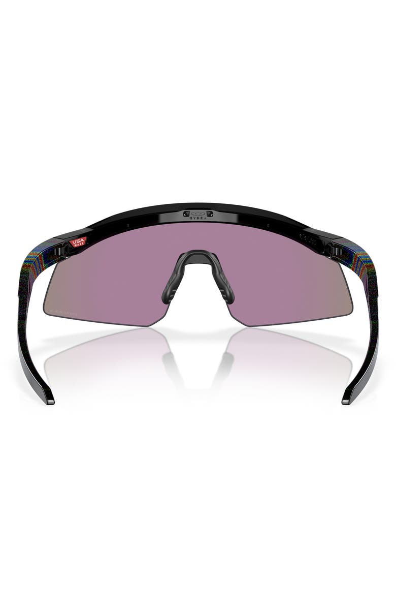 Oakley Hydra 37mm Prizm<sup>™</sup> Semirimless Wrap Shield Sunglasses, Alternate, color, Shiny Black