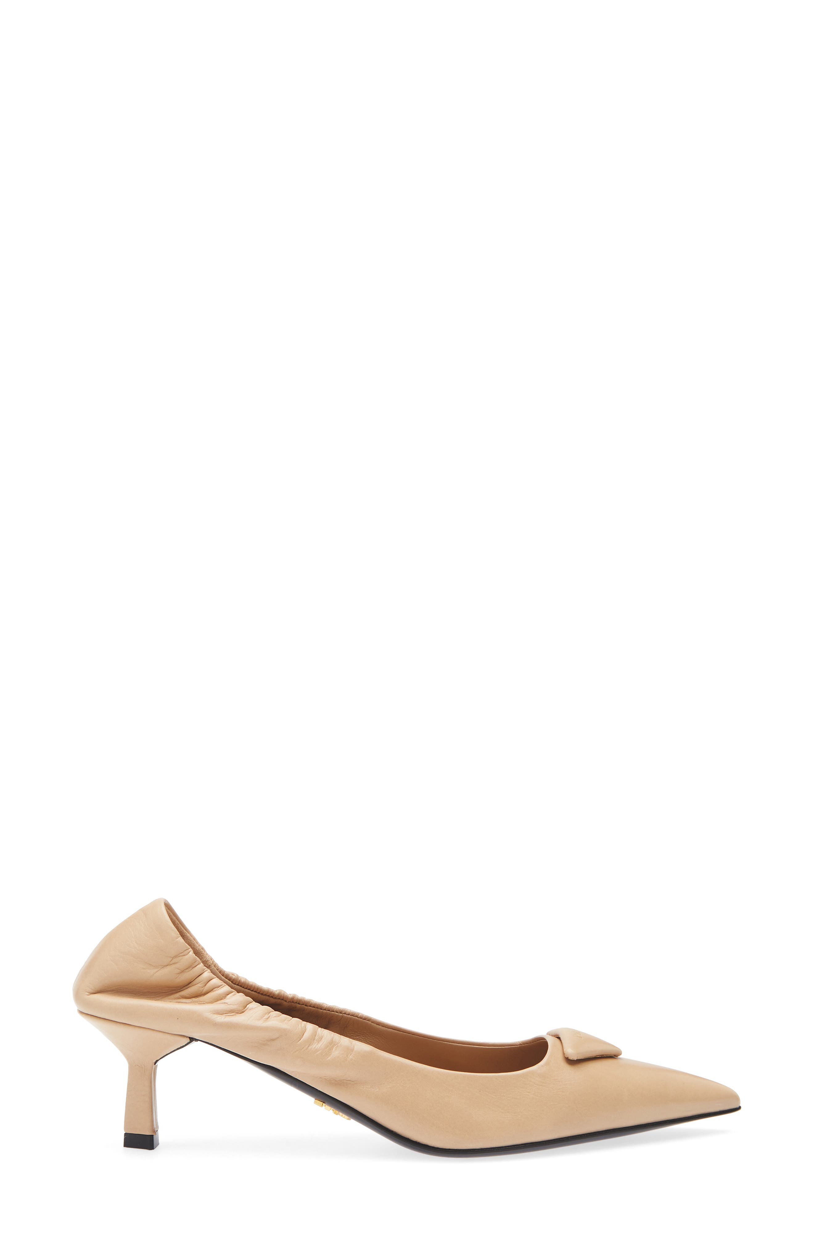 Ruched Logo Kitten Heel Pump, Alternate, color, SABBIA