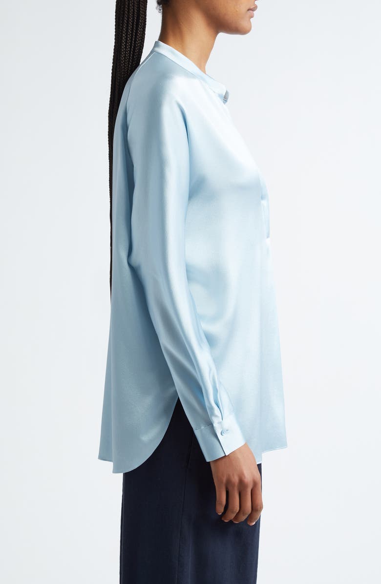 Vince Band Collar Popover Shirt, Alternate, color, Pacific Mist