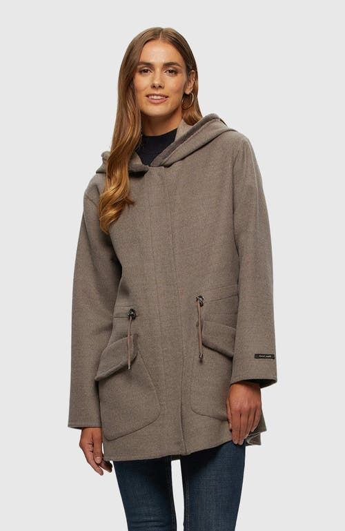Gorski Women's Wool & Cashmere Parka With Shearling Lamb Hood Trim In Brown