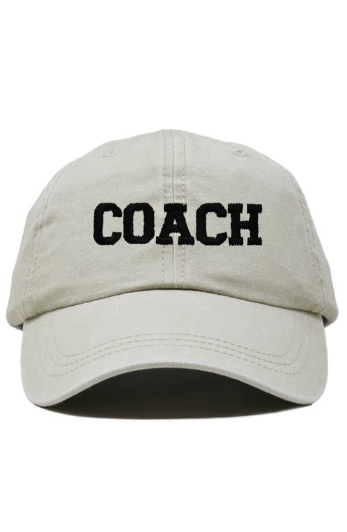 Shop Dalix Coach Embroidered Sports Dad Cap In Washed Stone White