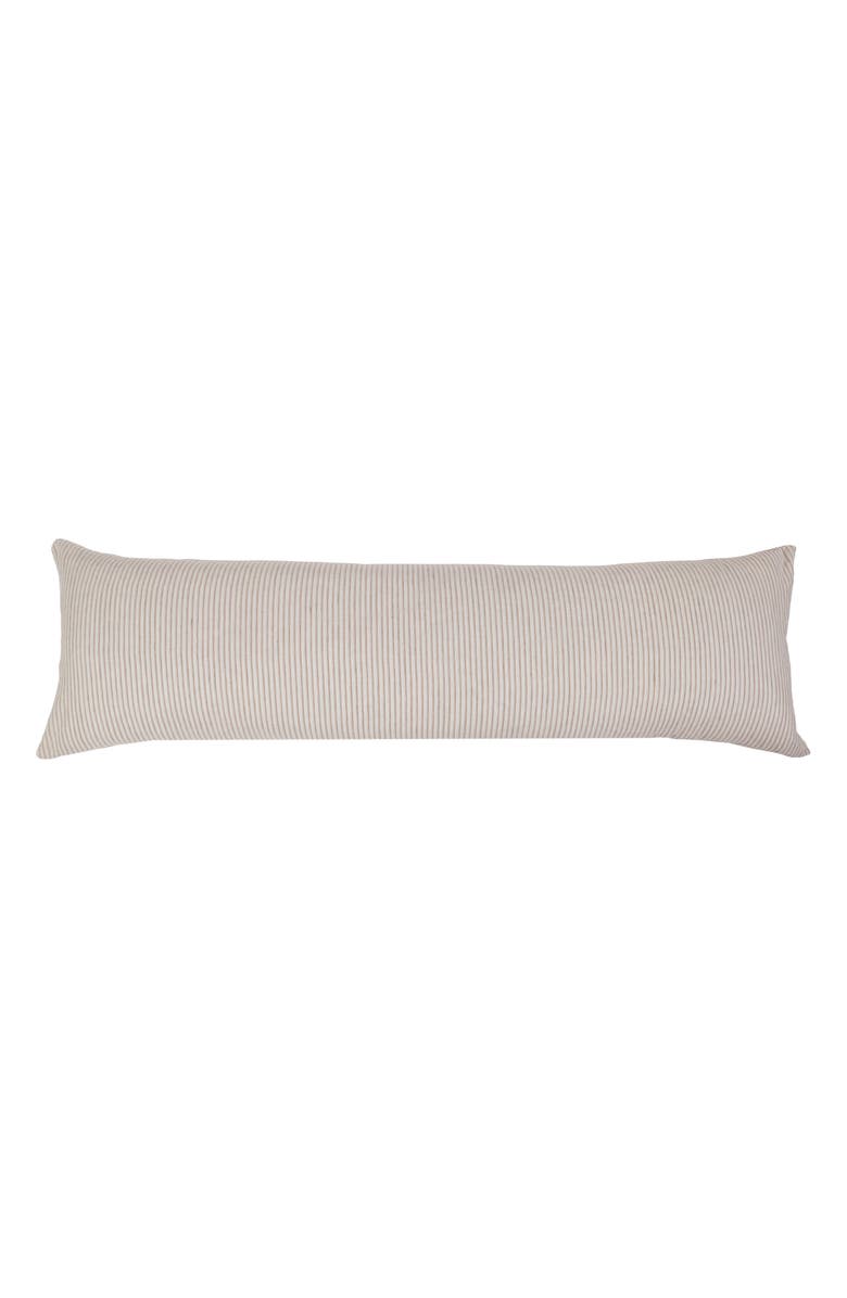 Pom Pom at Home Connor Stripe Linen & Cotton Body Pillow, Main, color, Ivory/ Amber