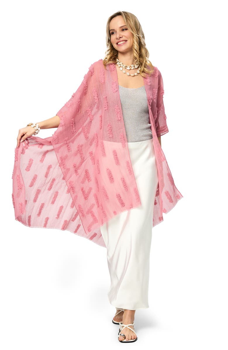 SAACHI Embossed Ruana, Alternate, color, Pink