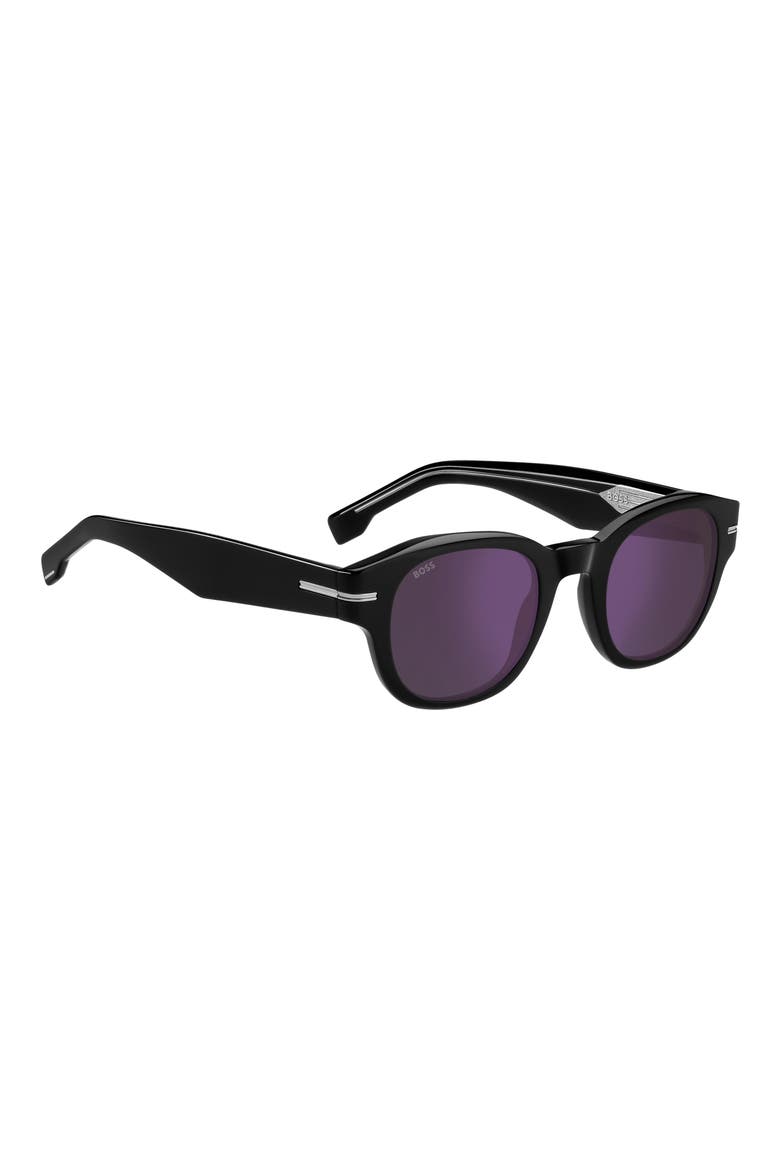 48mm Gradient Small Rectangular Sunglasses, Alternate, color, BLACK/ VIOLET SP AR