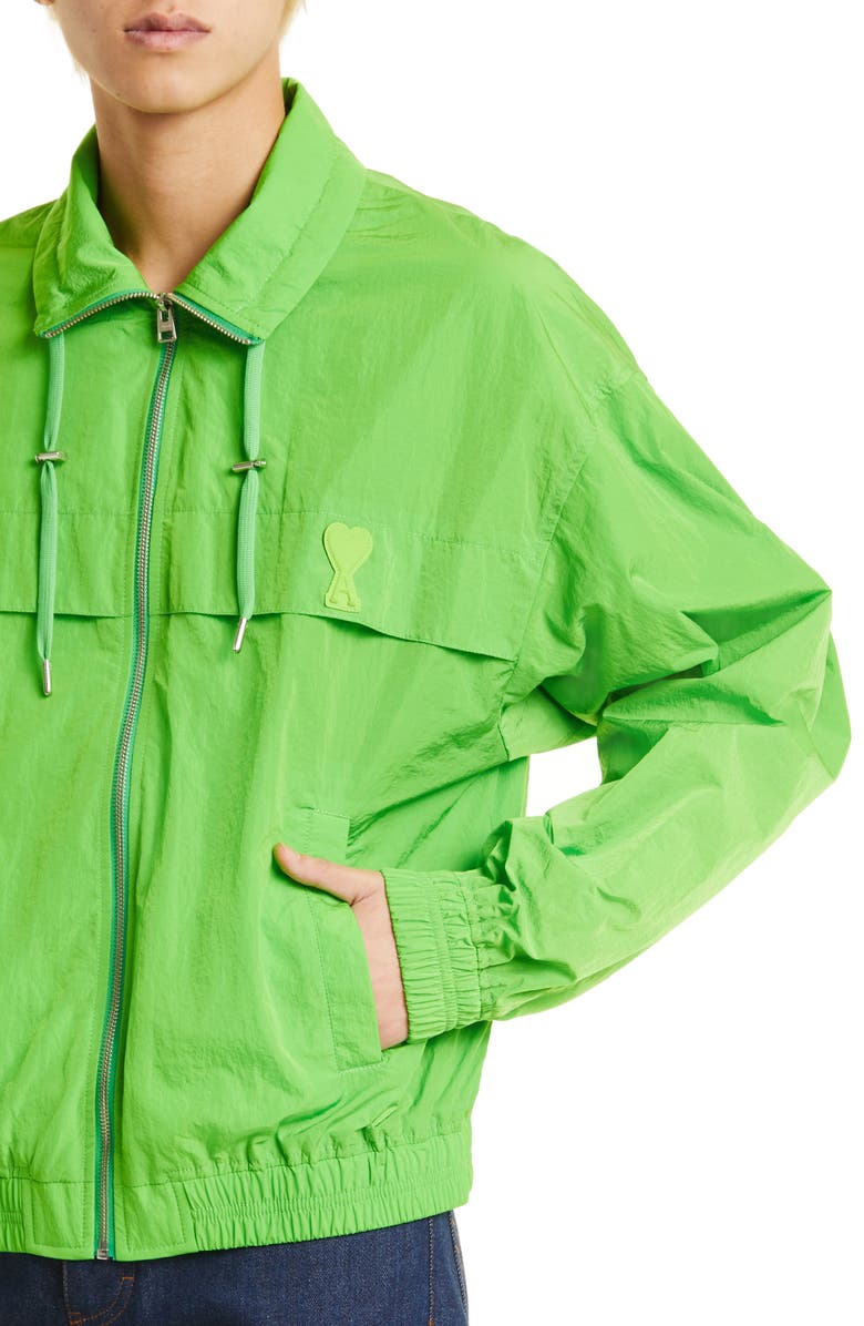 AMI PARIS Ami de Coeur Logo Patch Zip Jacket, Alternate, color,