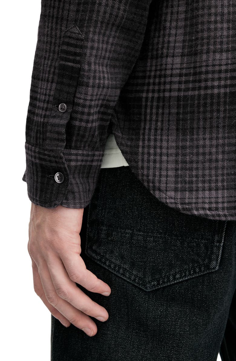 AllSaints Sonik Plaid Flannel Button-Up Shirt, Alternate, color, 