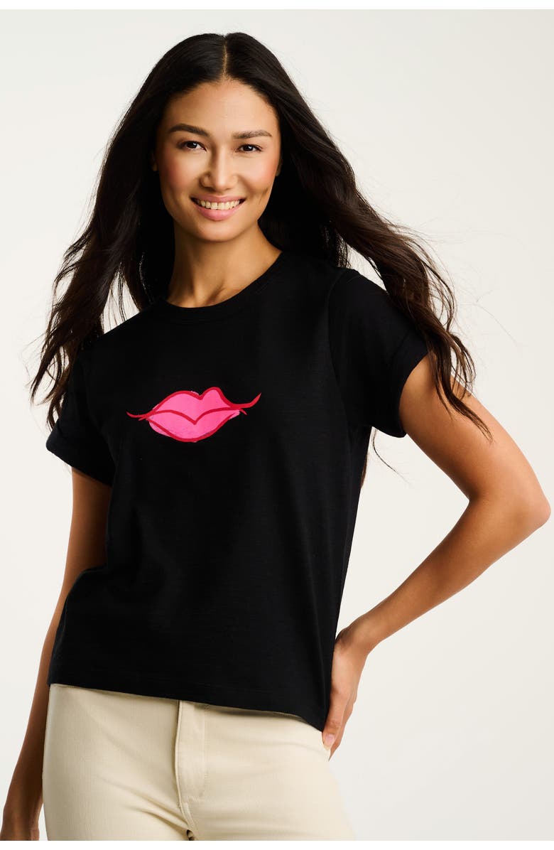 Lisa Todd Kiss and Make Up Tee, Main, color, Black