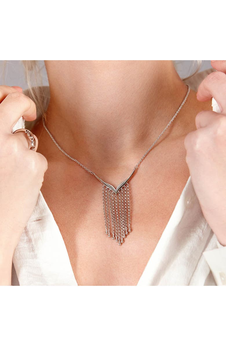 Lucy Quartermaine Waterfall V Necklace, Alternate, color, Sterling Silver