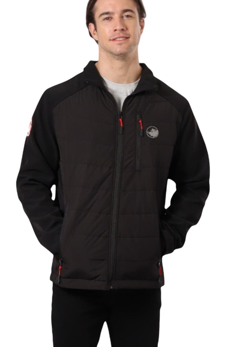CANADA WEATHER GEAR Men's Hybrid Softshell Puffer Jacket, Main, color, 