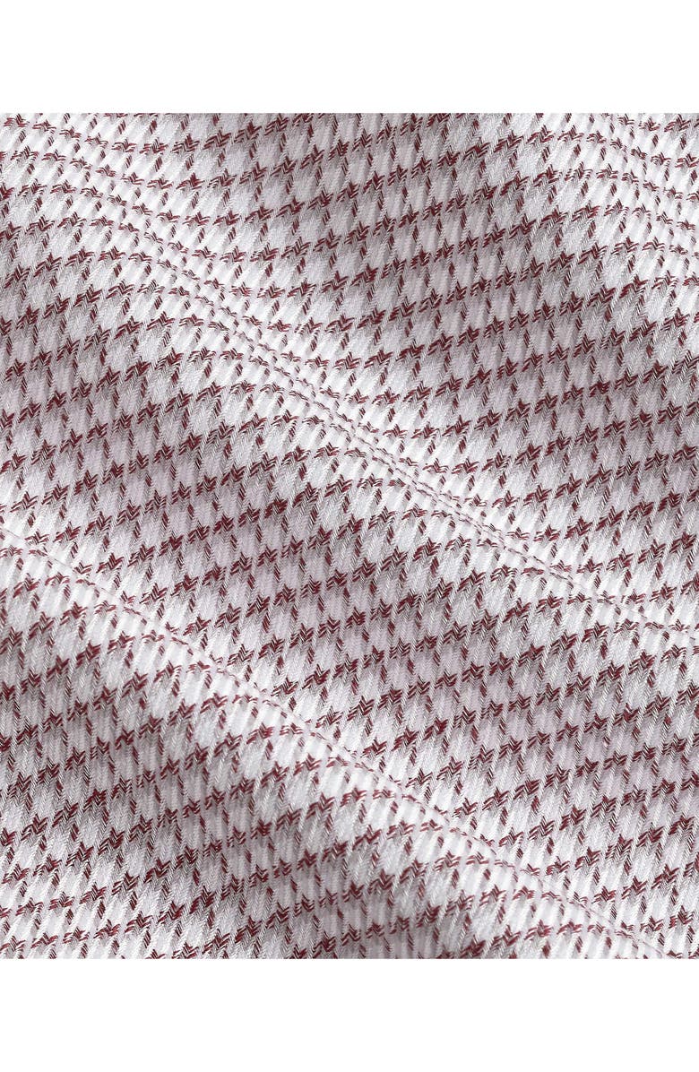 David Donahue Trim Fit Jaspé Micro Twill Cotton Dress Shirt, Alternate, color, Merlot