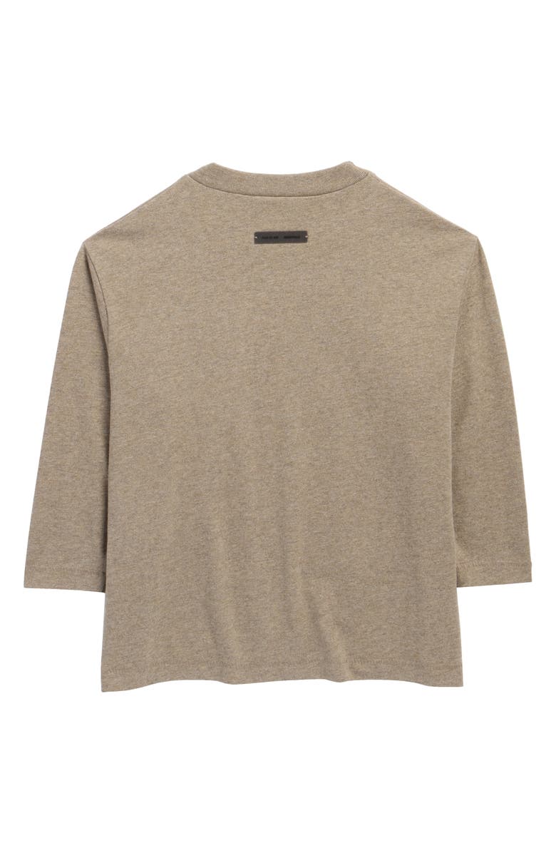 Fear of God Essentials Kids' Classic Metallic Logo Long Sleeve T-Shirt, Alternate, color, Homestead Heather