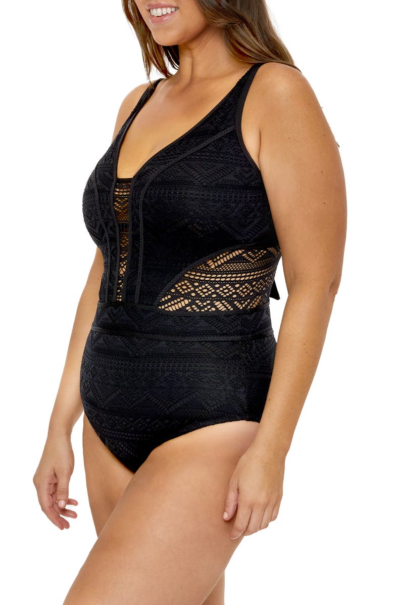 Becca Etc. Color Play One-Piece Swimsuit, Alternate, color, Black