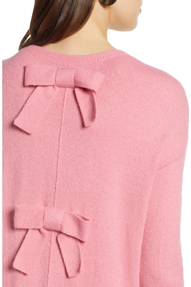 Bow Back Sweater, Alternate, color, PINK CONFETTI