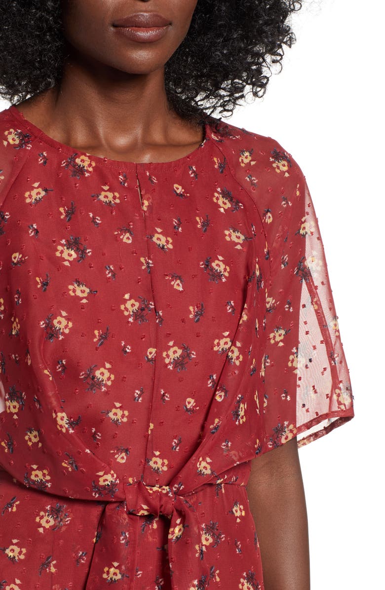 Love, Fire Floral Print Dress, Alternate, color, 