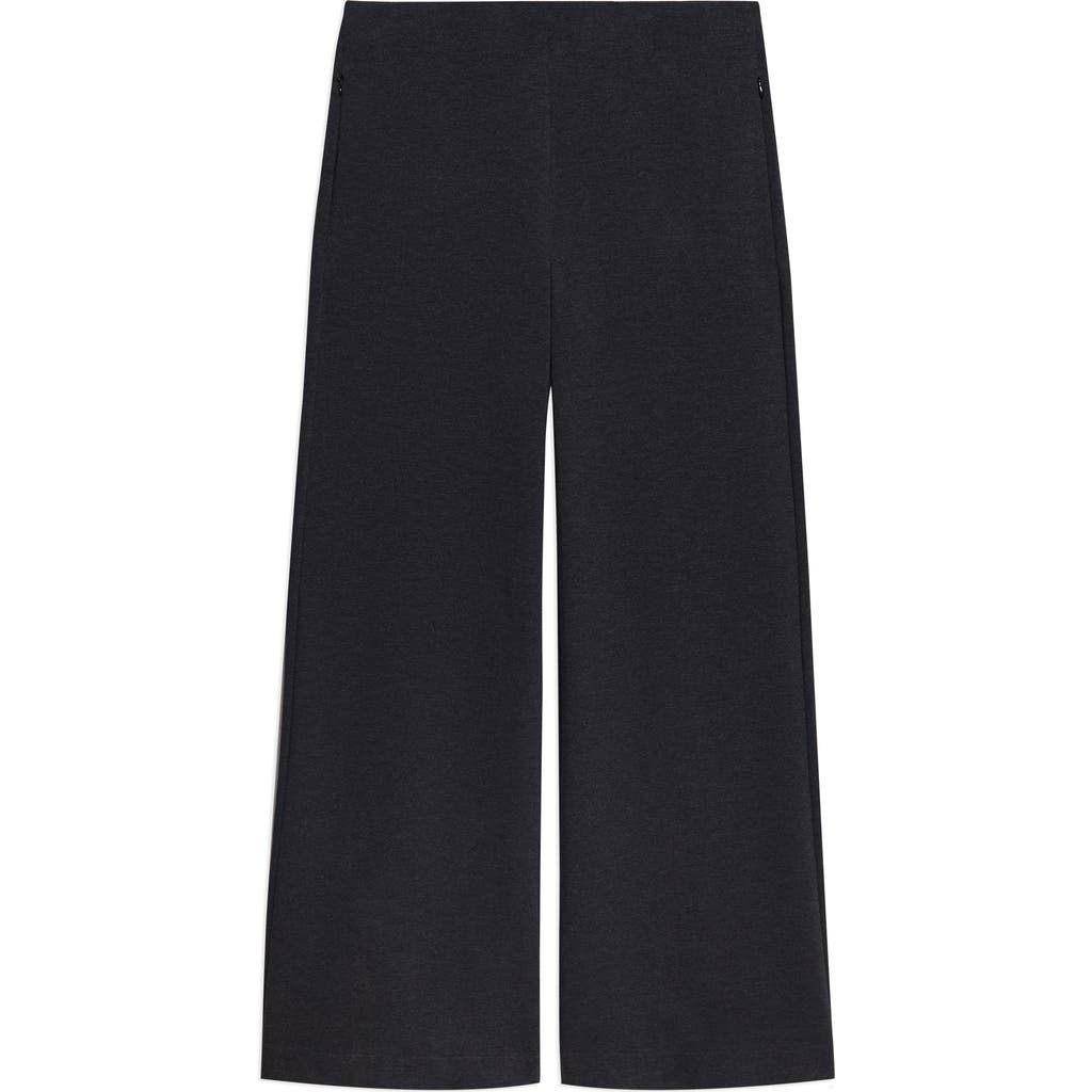 Theory Flare Knit Pants In Charcoal Melange