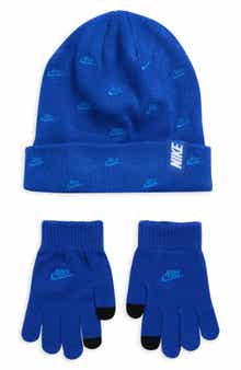 Kids' Futura Logo Beanie & Tech Gloves Set