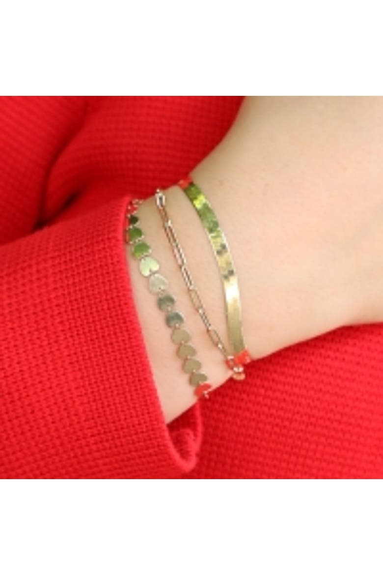 Mini Paperclip Bracelet, Alternate, color, Yellow Gold