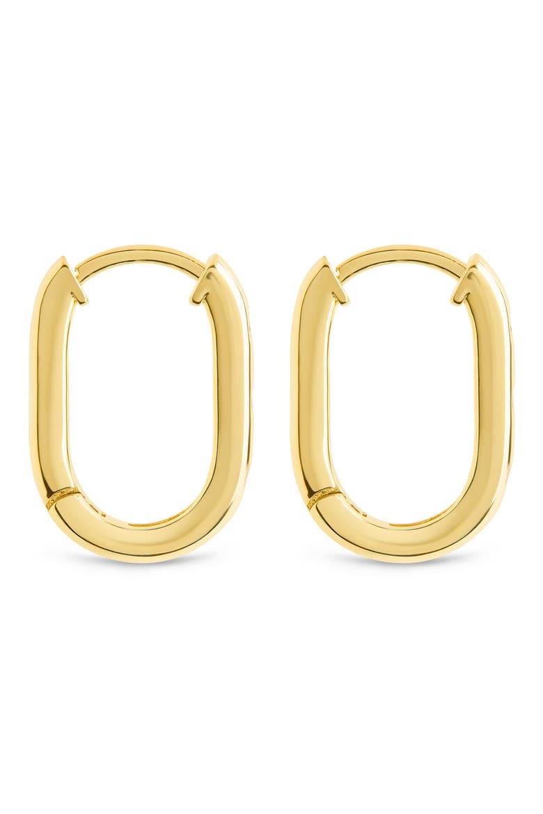 Casey Cubic Zirconia Rectangular Hoop Earrings, Alternate, color, GOLD